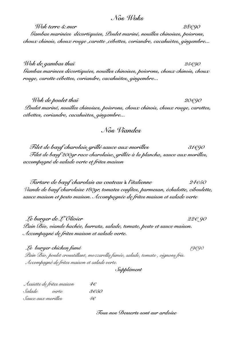 Menu L'olivier Restaurant-2
