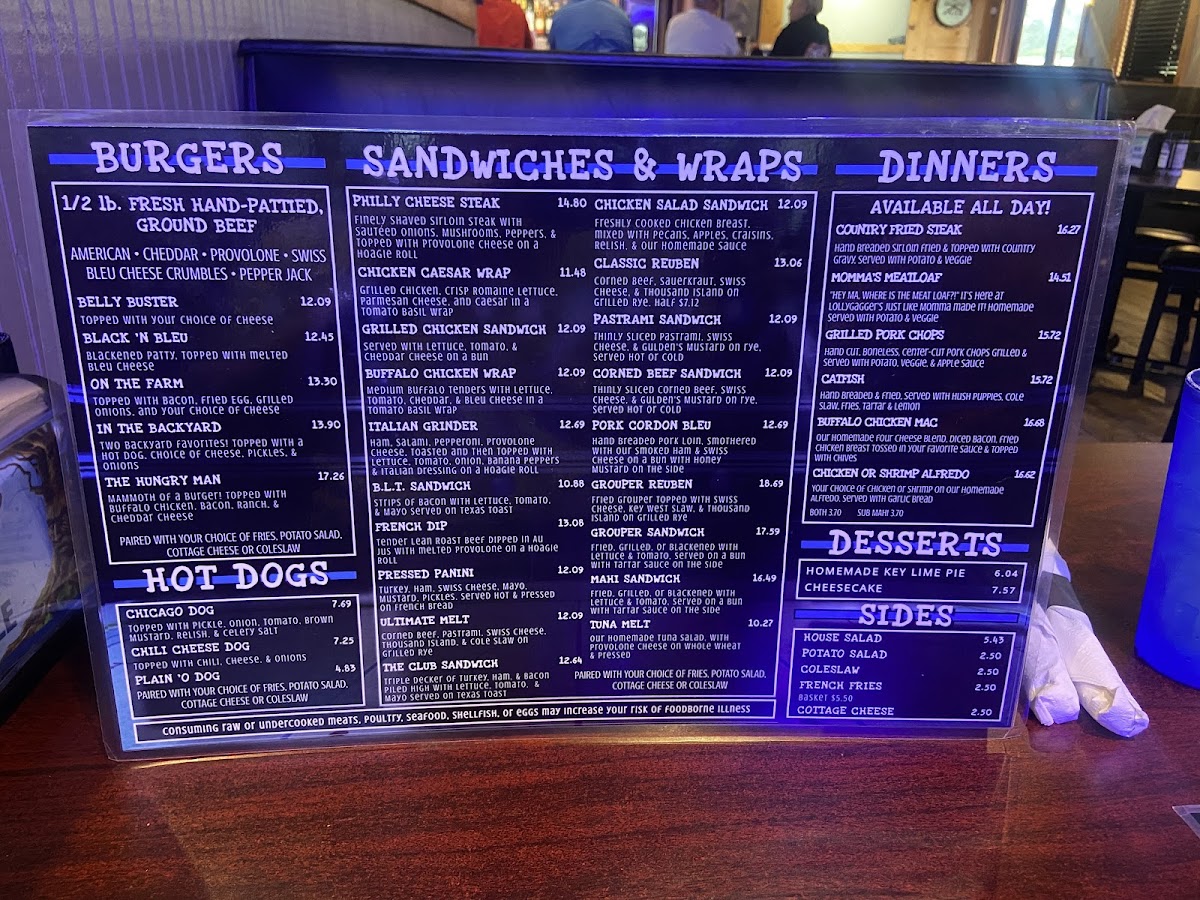 Menu Lollygaggers Sports Pub & Grill - Wildwood-10