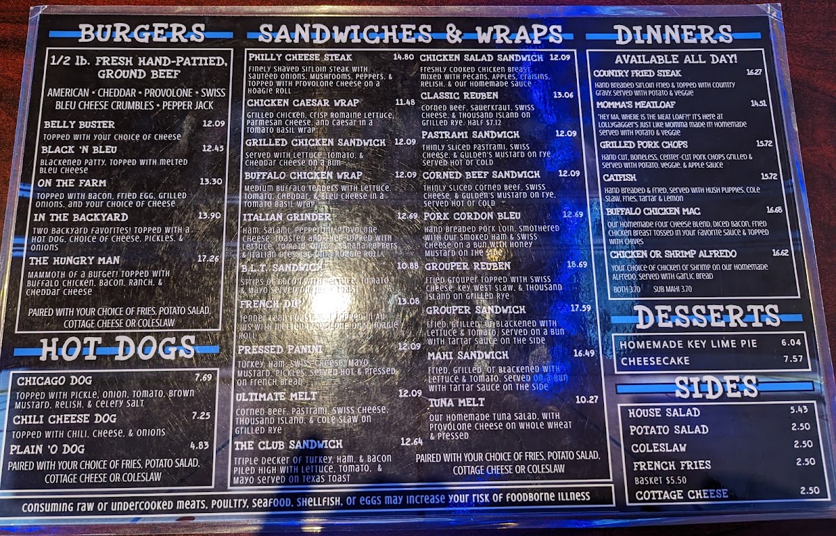 Menu Lollygaggers Sports Pub & Grill - Wildwood-8