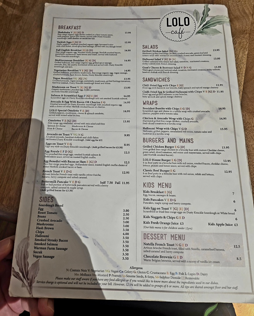 Menu Lolo Cafe & Bistro ( Breakfast, Coffee, Lunch, Stevenage)-1