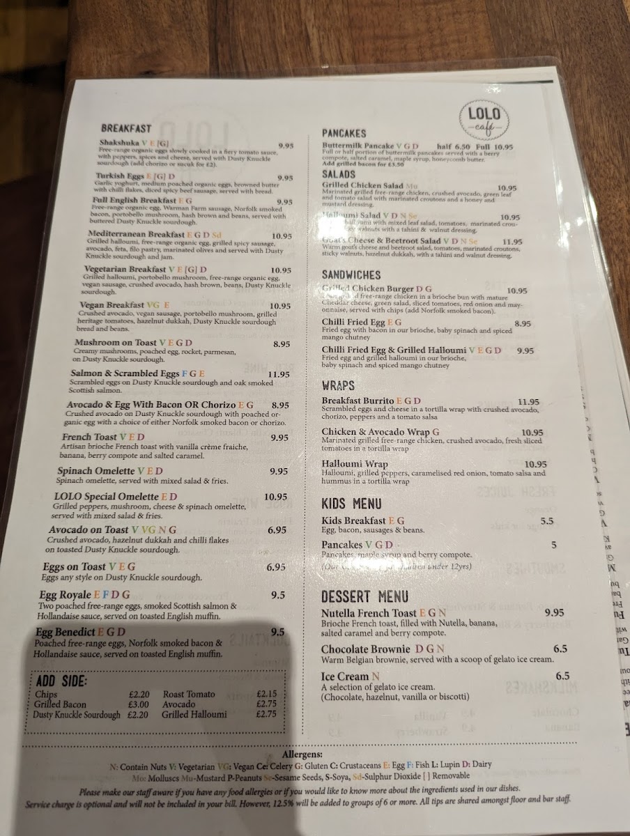 Menu Lolo Cafe & Bistro ( Breakfast, Coffee, Lunch, Stevenage)-10