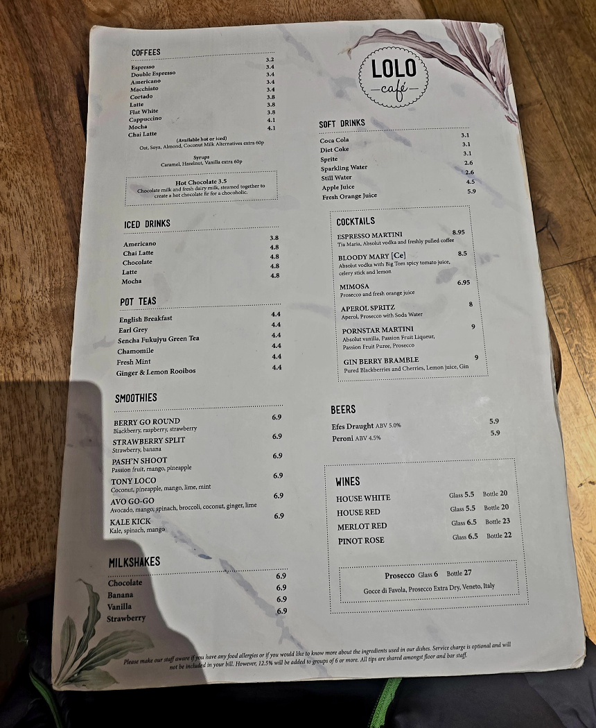 Menu Lolo Cafe & Bistro ( Breakfast, Coffee, Lunch, Stevenage)-2