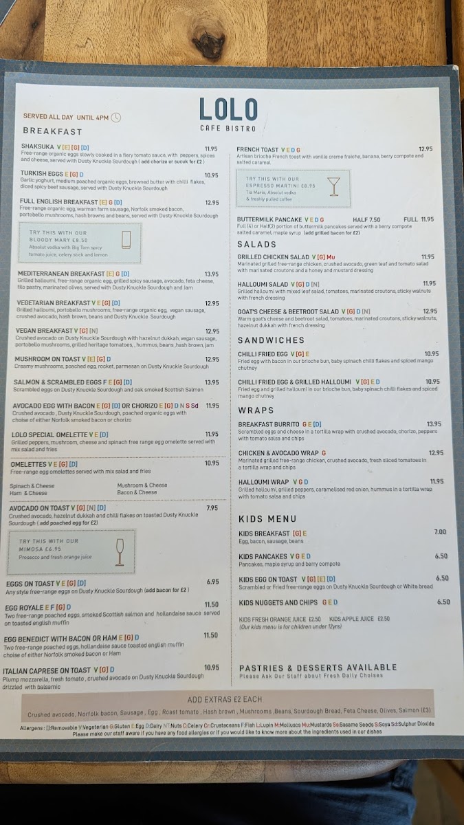 Menu Lolo Cafe & Bistro ( Breakfast, Coffee, Lunch, Stevenage)-5