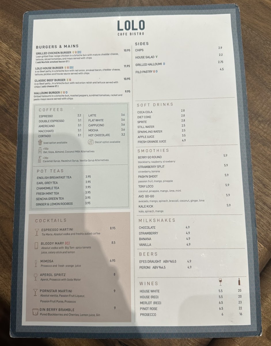 Menu Lolo Cafe & Bistro ( Breakfast, Coffee, Lunch, Stevenage)-7