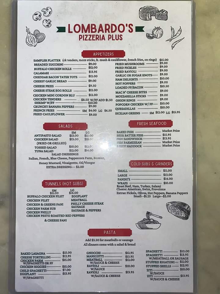 Menu Lombardo's Pizzeria Plus-1
