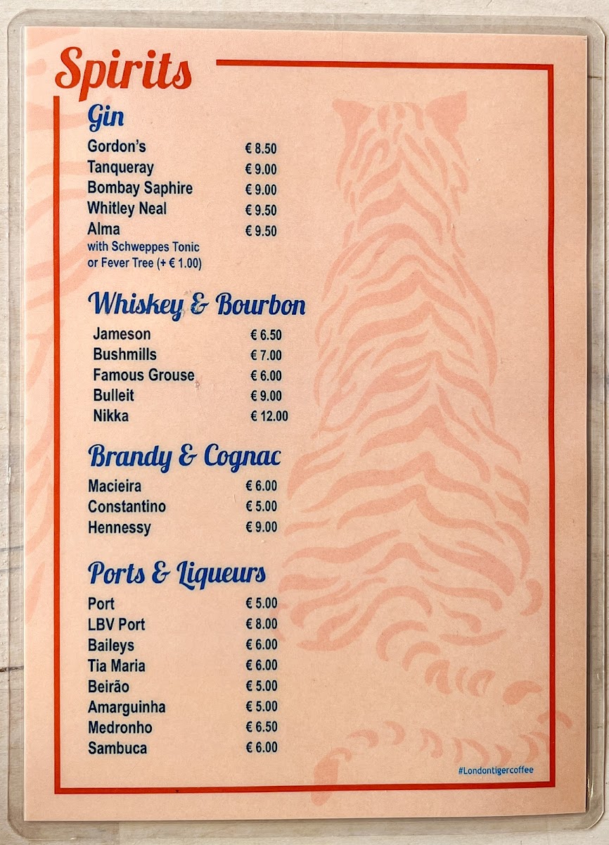 Menu London Tiger Coffee-2