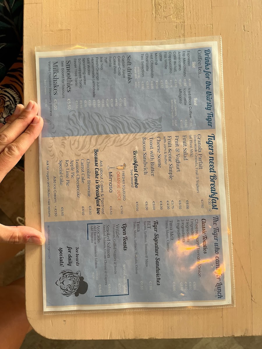 Menu London Tiger Coffee-7