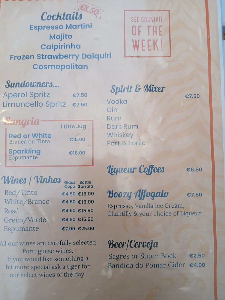 Menu London Tiger Coffee-8