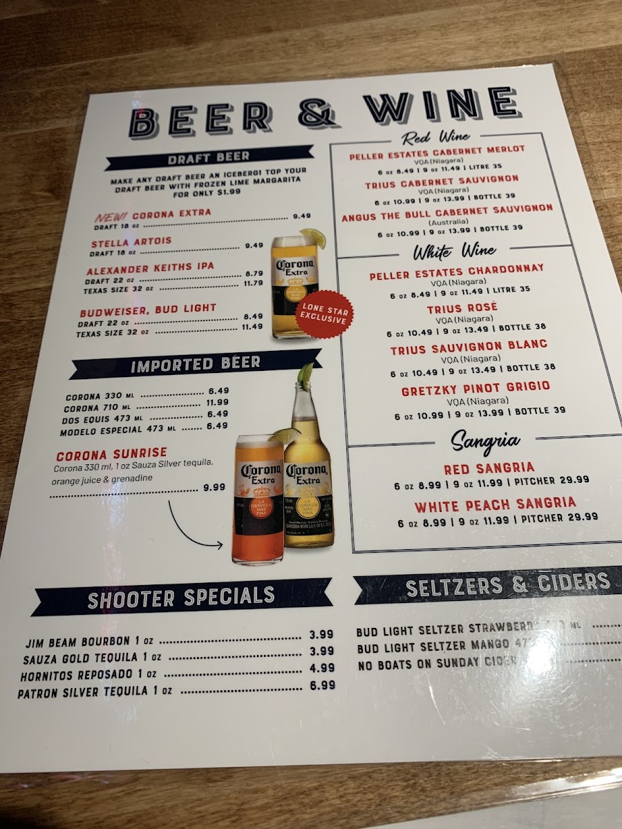 Menu Lone Star Texas Grill-1