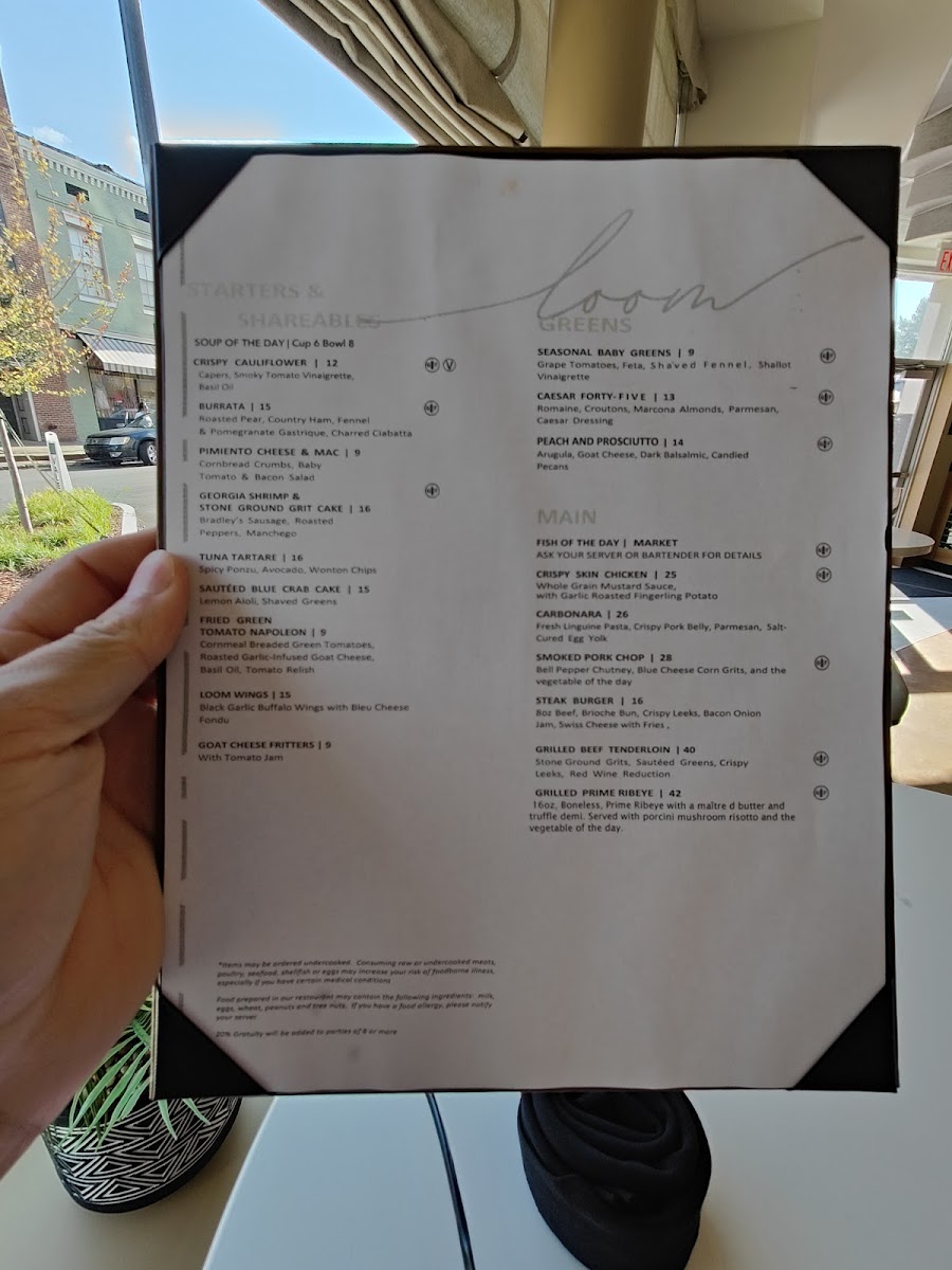 Menu Loom Comfort Kitchen & Cocktails-10