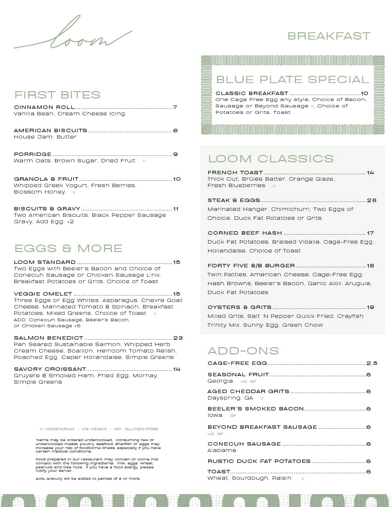 Menu Loom Comfort Kitchen & Cocktails-2