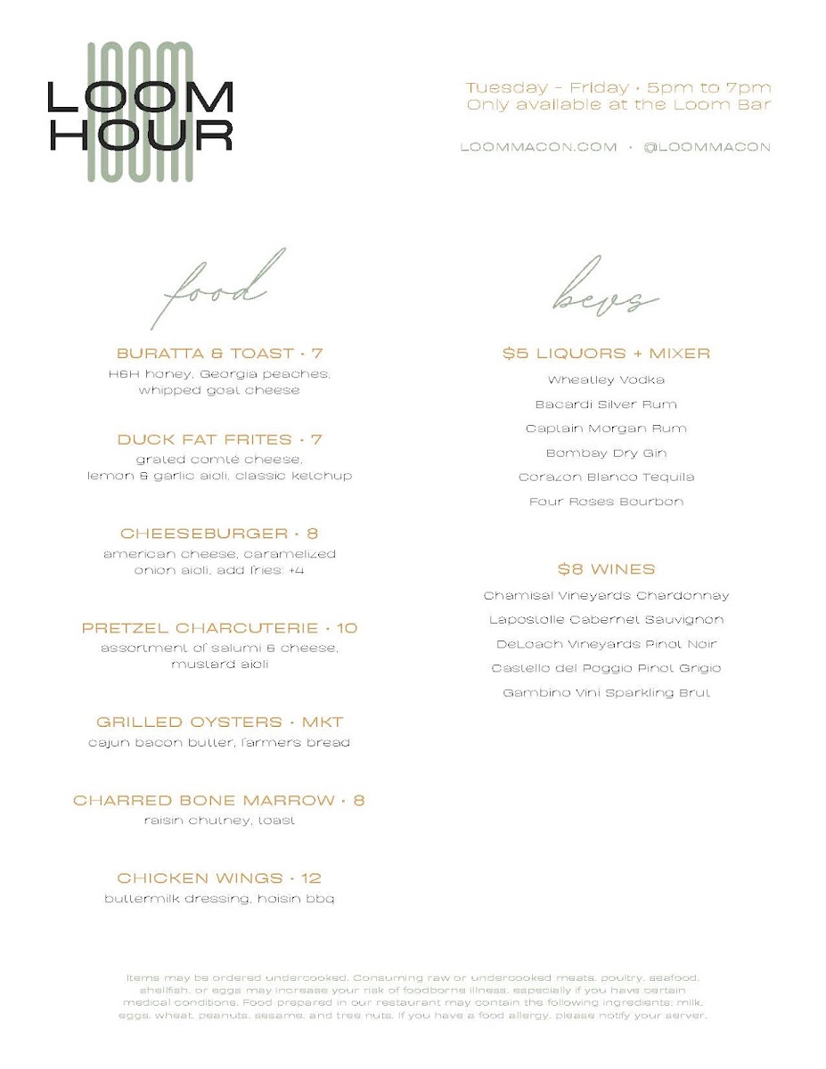 Menu Loom Comfort Kitchen & Cocktails-3