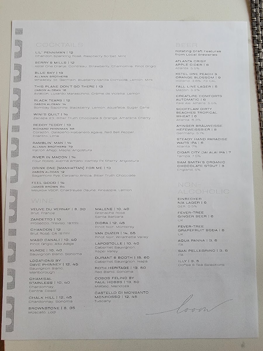 Menu Loom Comfort Kitchen & Cocktails-8