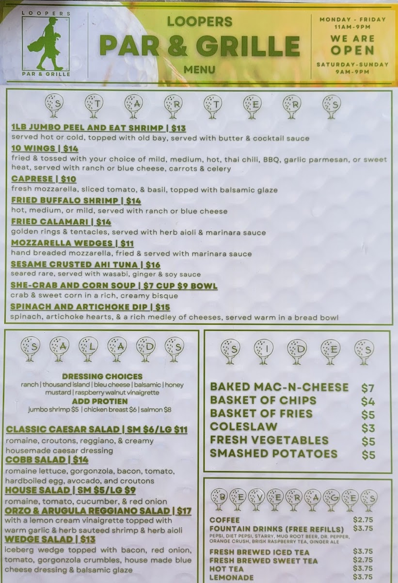 Menu Loopers Par & Grille-1
