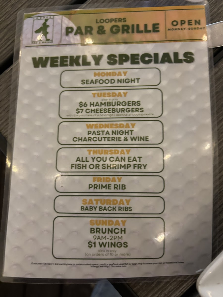 Menu Loopers Par & Grille-8