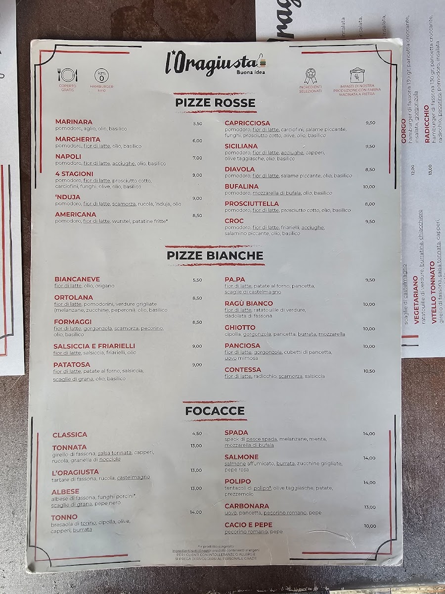 Menu L'oragiusta | Ristorante Pizzeria Nichelino-1