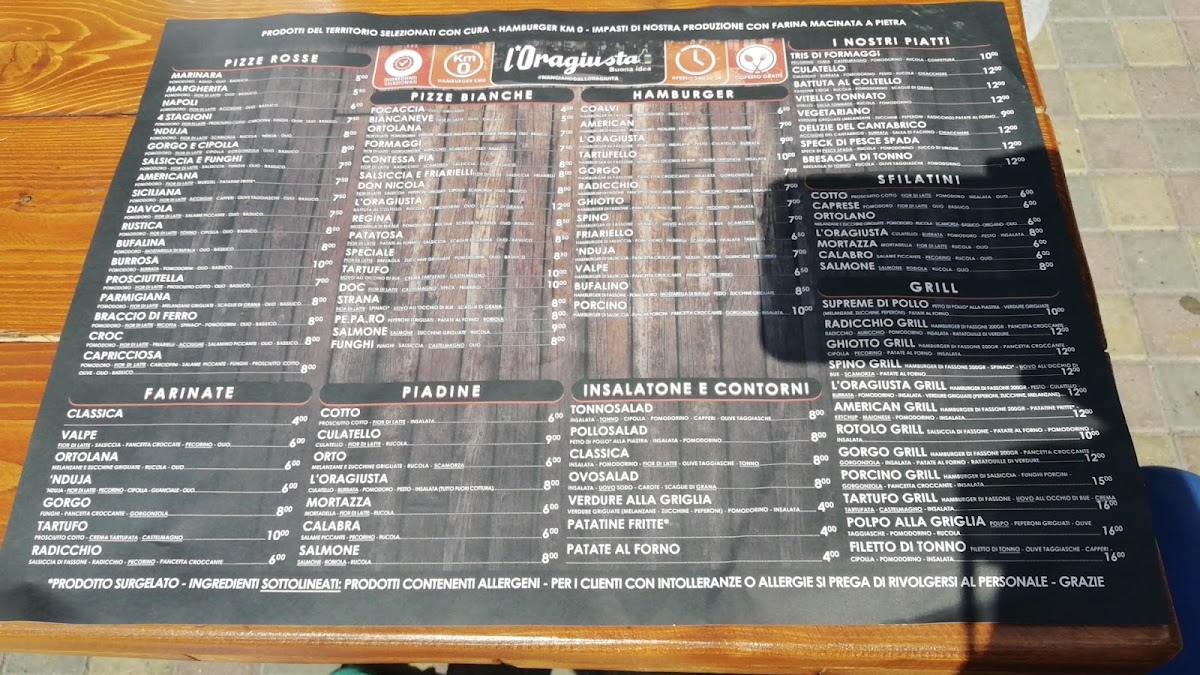 Menu L'oragiusta | Ristorante Pizzeria Nichelino-3