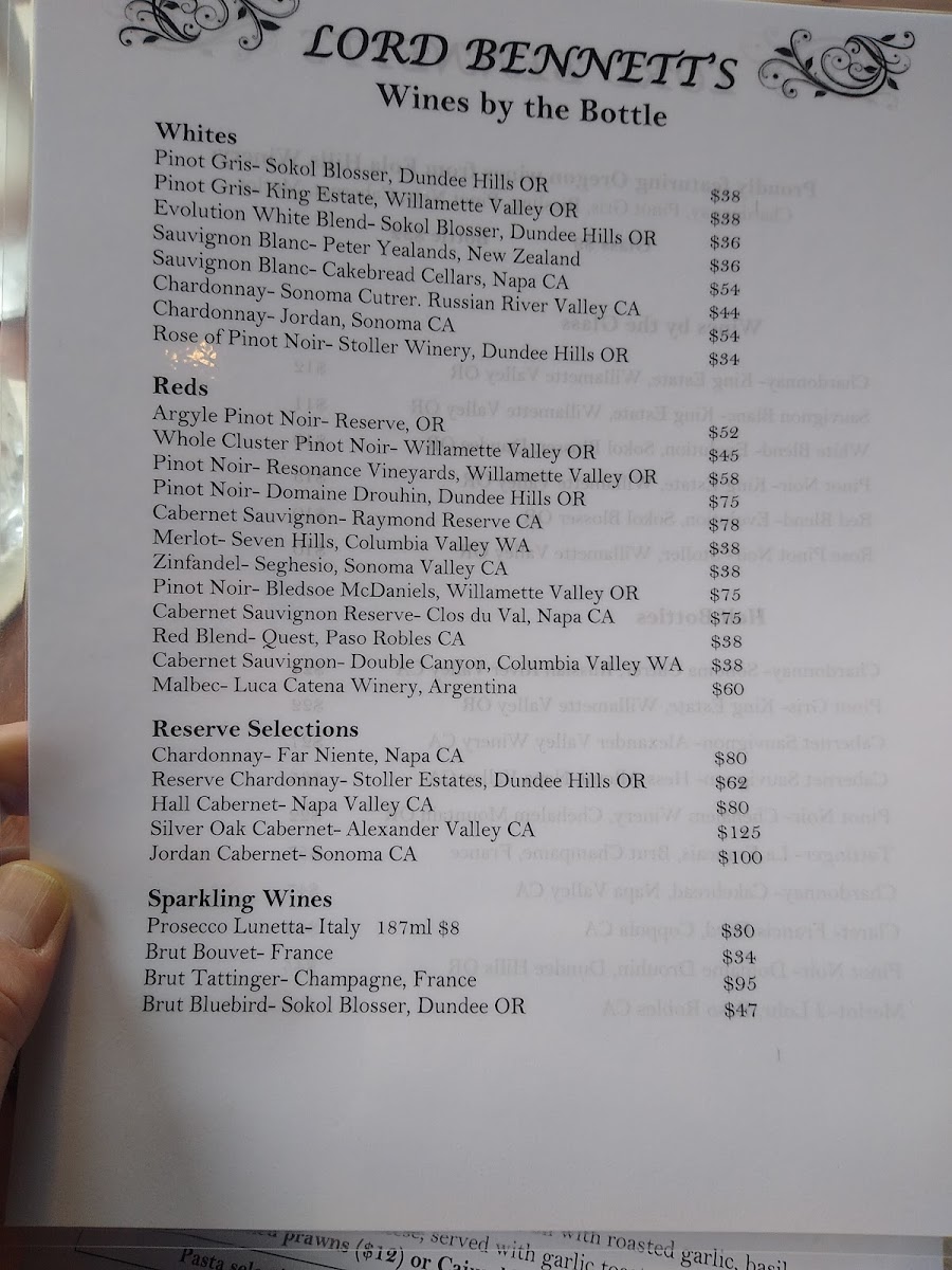 Menu Lord Bennett's-10