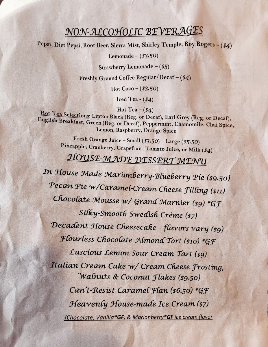 Menu Lord Bennett's-6