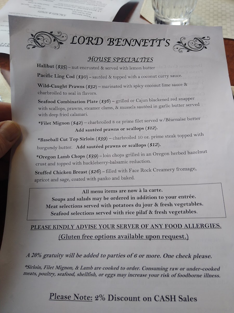 Menu Lord Bennett's-7