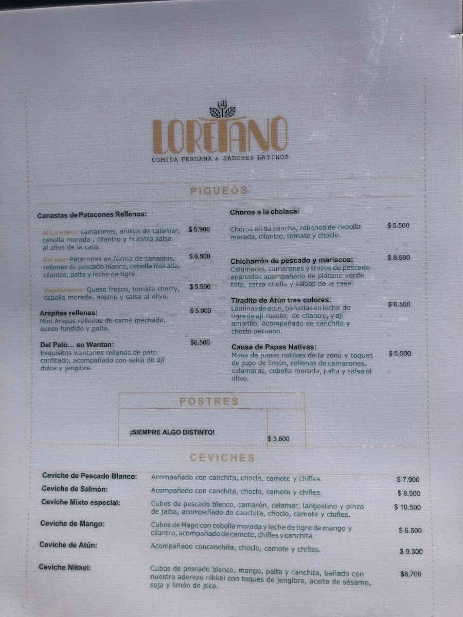 Menu Loretano Pucón-2
