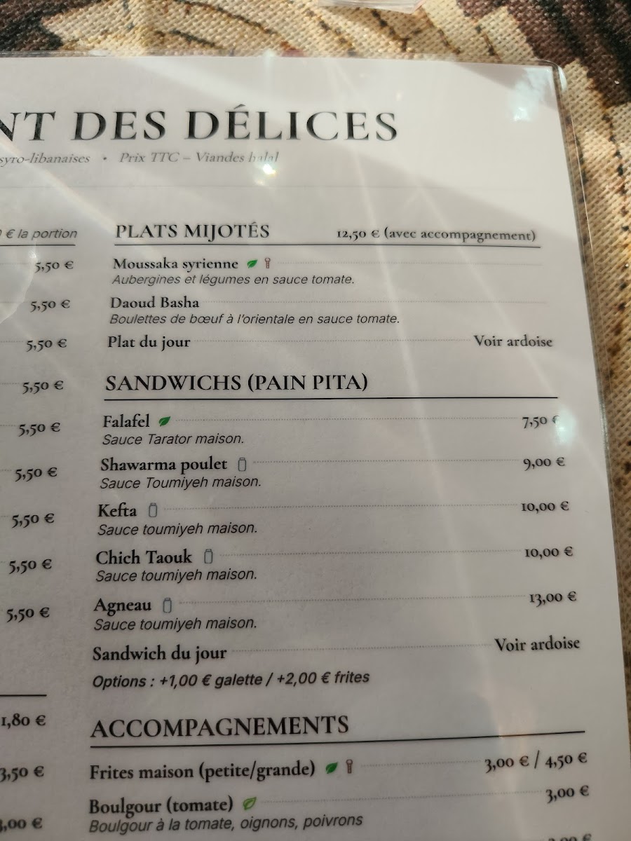 Menu L'orient Des Délices-10