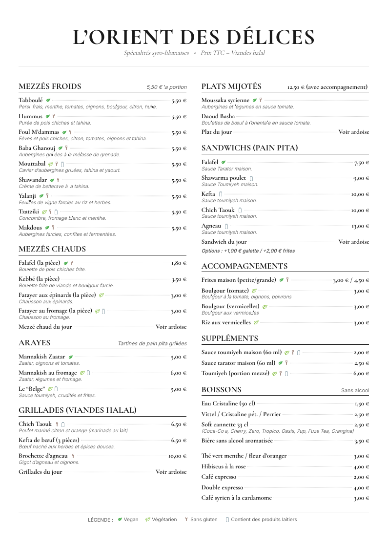 Menu L'orient Des Délices-5