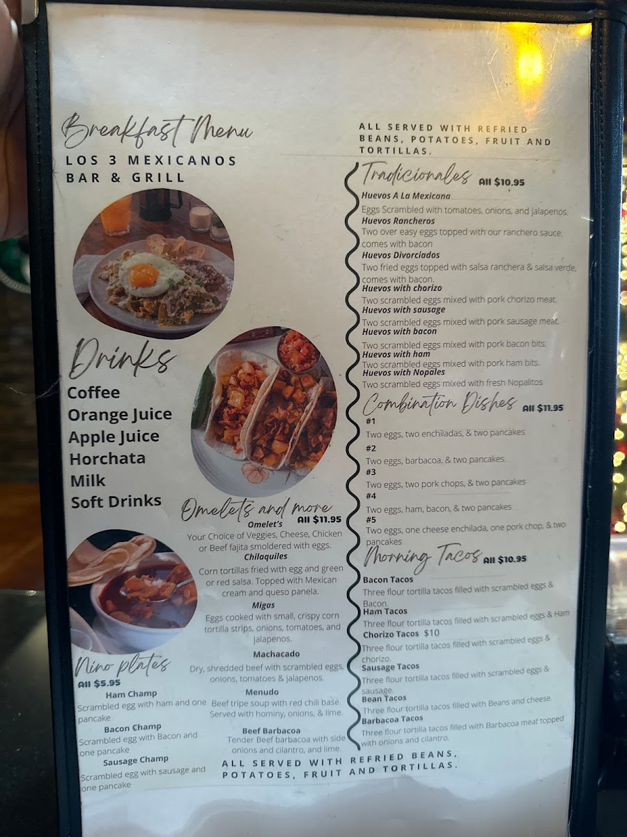 Menu Los 3 Mexicanos Mexican Bar & Grill-7
