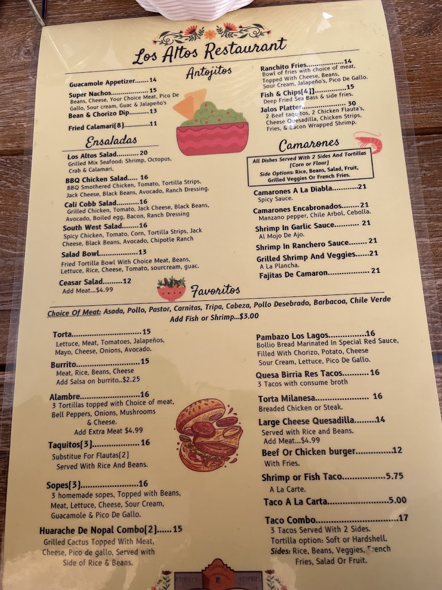 Menu Los Altos Restaurant-1