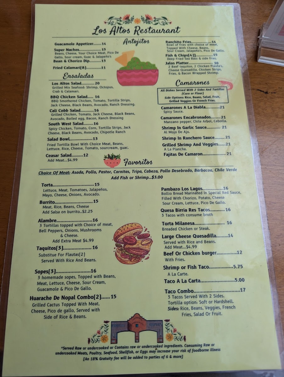 Menu Los Altos Restaurant-2