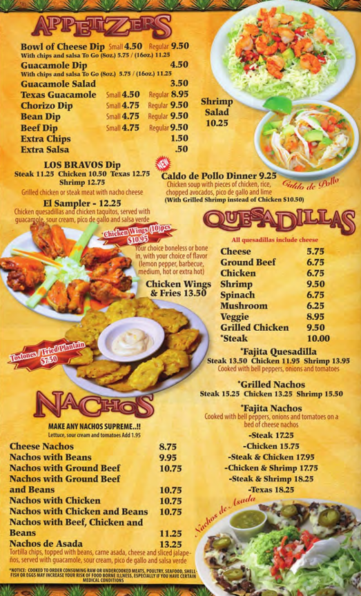 Menu Los Bravos Johnson Mexican Restaurant-1