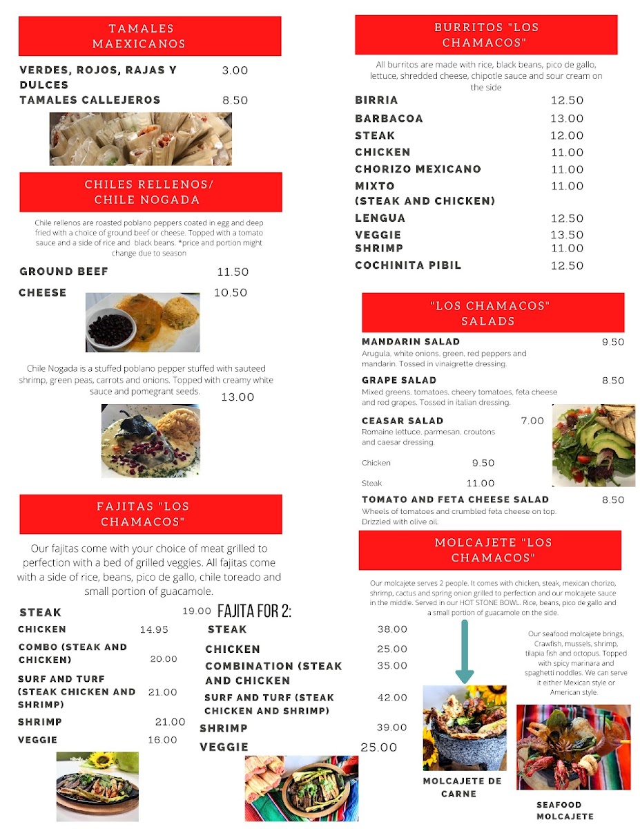 Menu Los Chamacos Mexican Restaurant-2