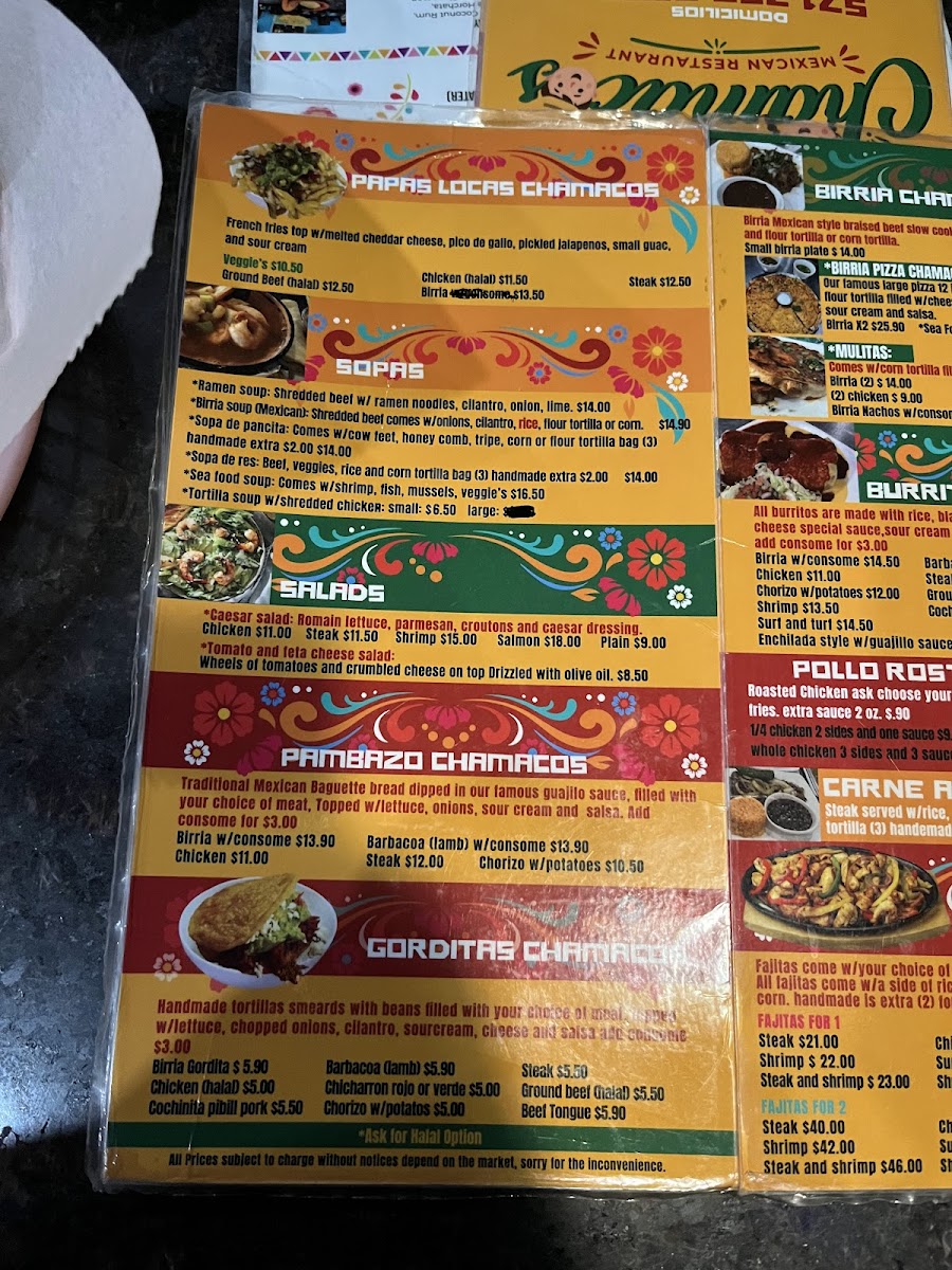 Menu Los Chamacos Mexican Restaurant-8