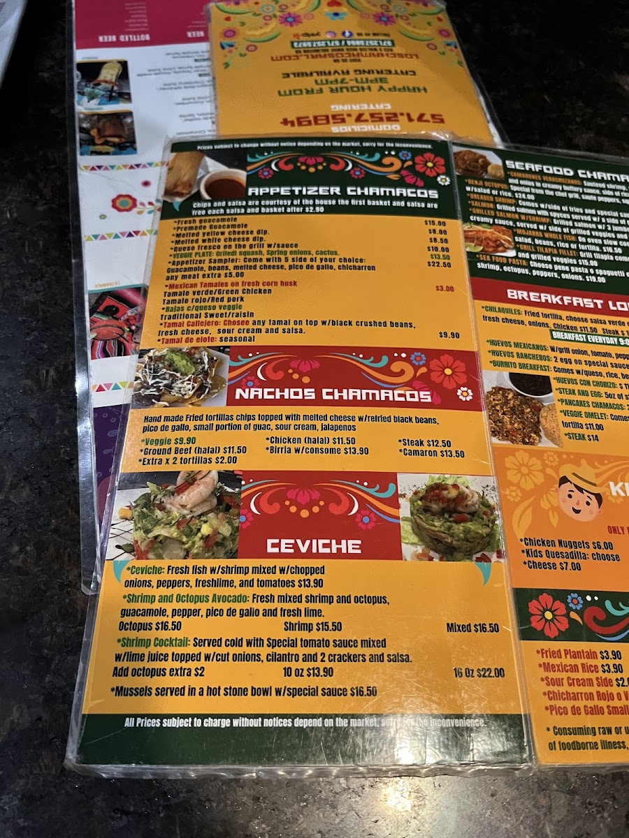 Menu Los Chamacos Mexican Restaurant-9