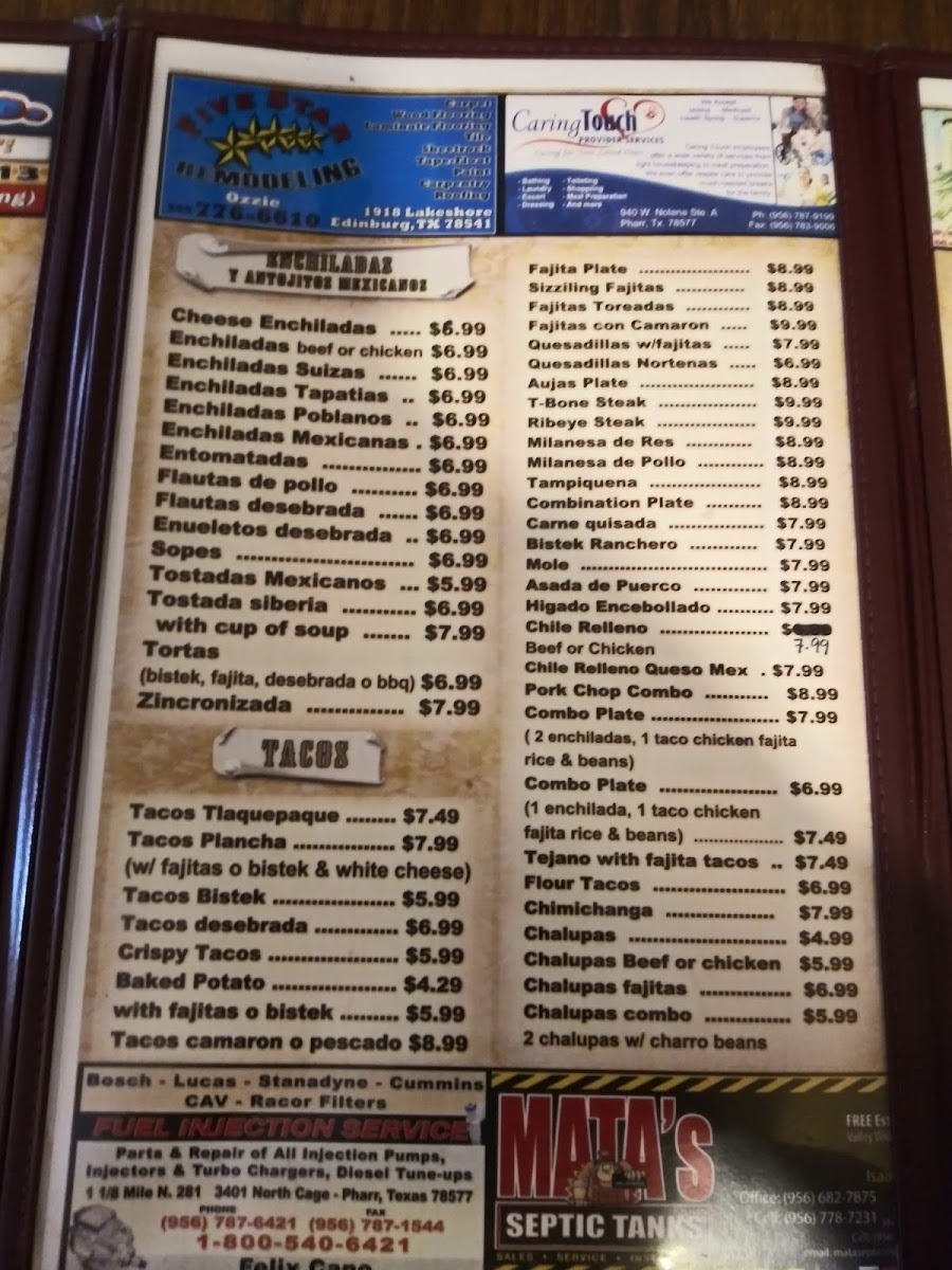 Menu Los Compadres Mexican Restaurant-3