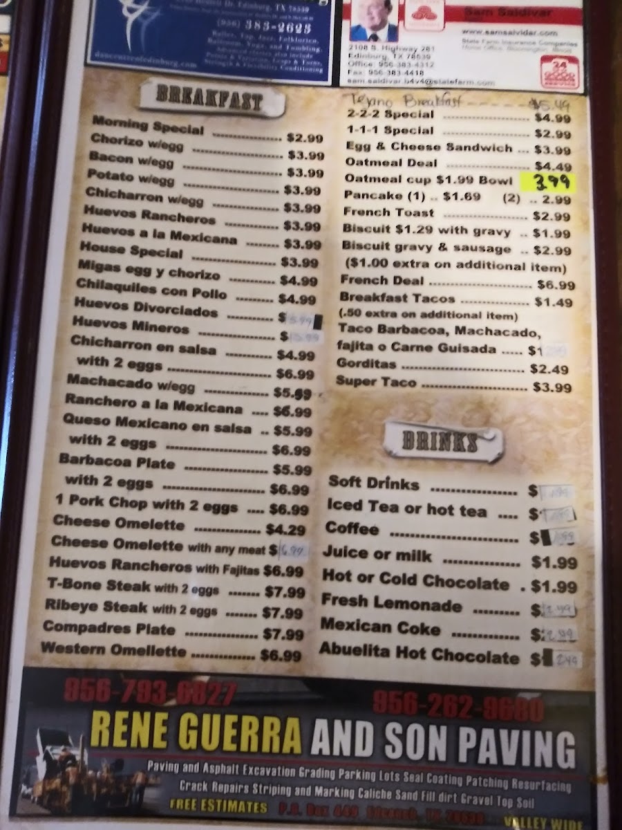 Menu Los Compadres Mexican Restaurant-5