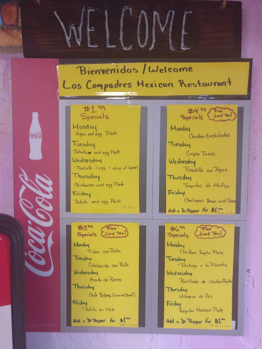 Menu Los Compadres Mexican Restaurant-6