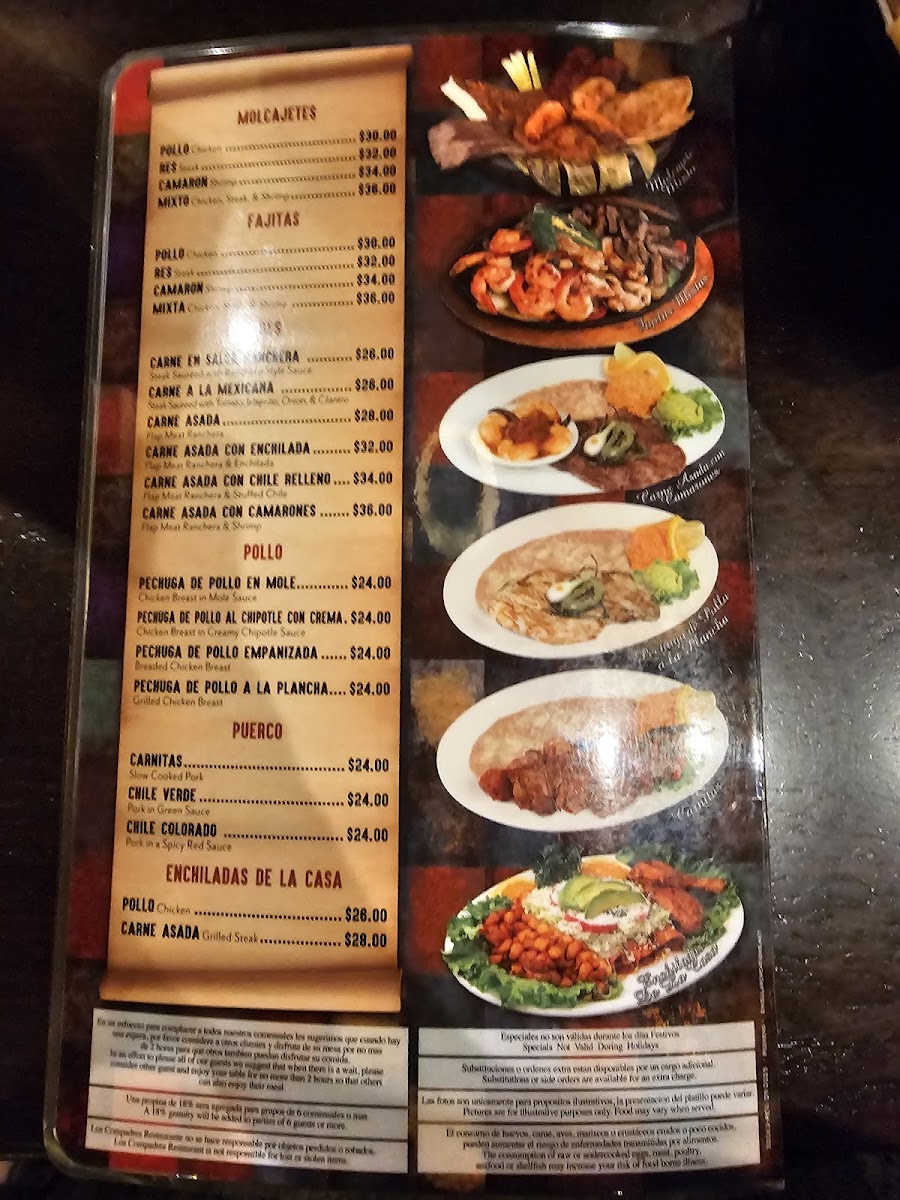 Menu Los Compadres Restaurant-2