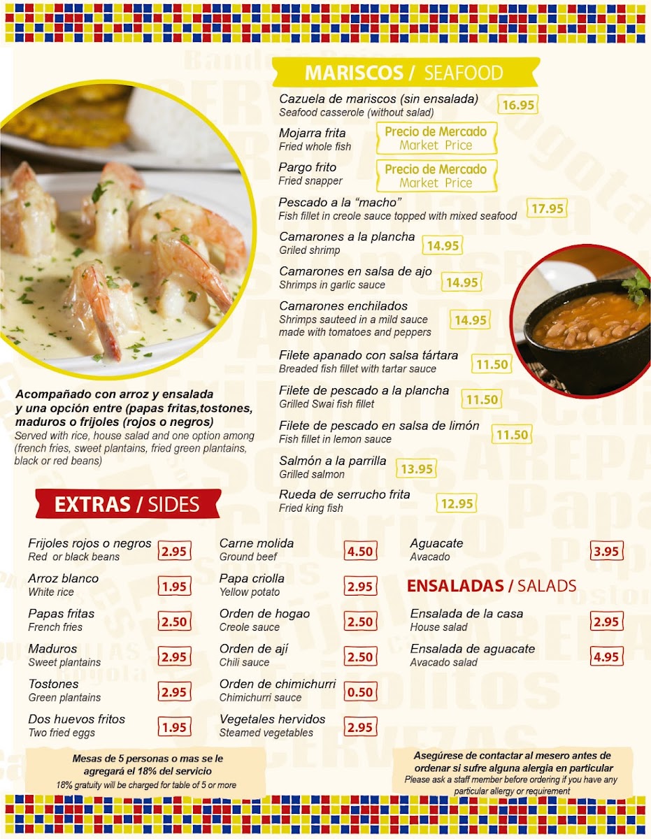 Menu Los Frijolitos Colombian Restaurant-10