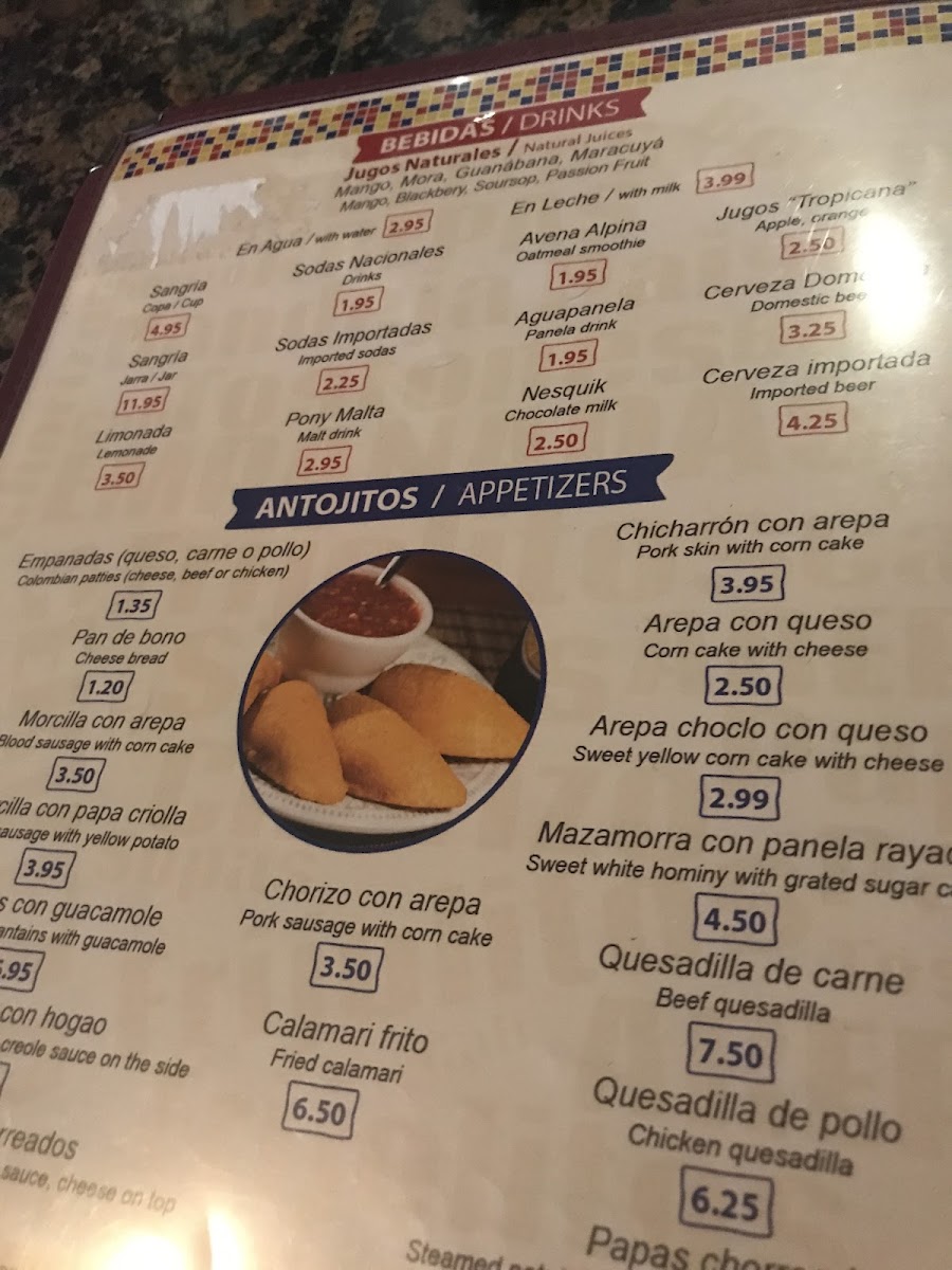 Menu Los Frijolitos Colombian Restaurant-9