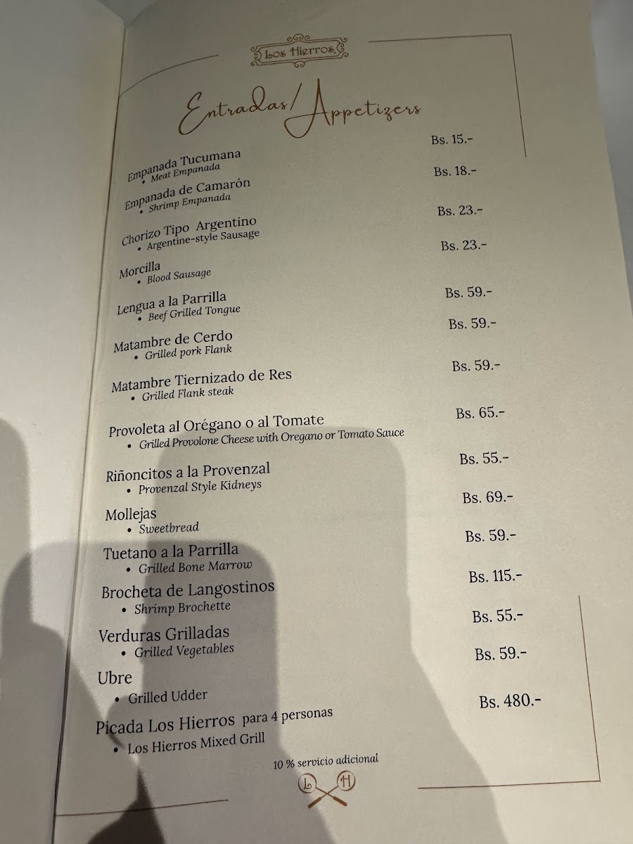 Menu Los Hierros Steakhouse & Bar-1