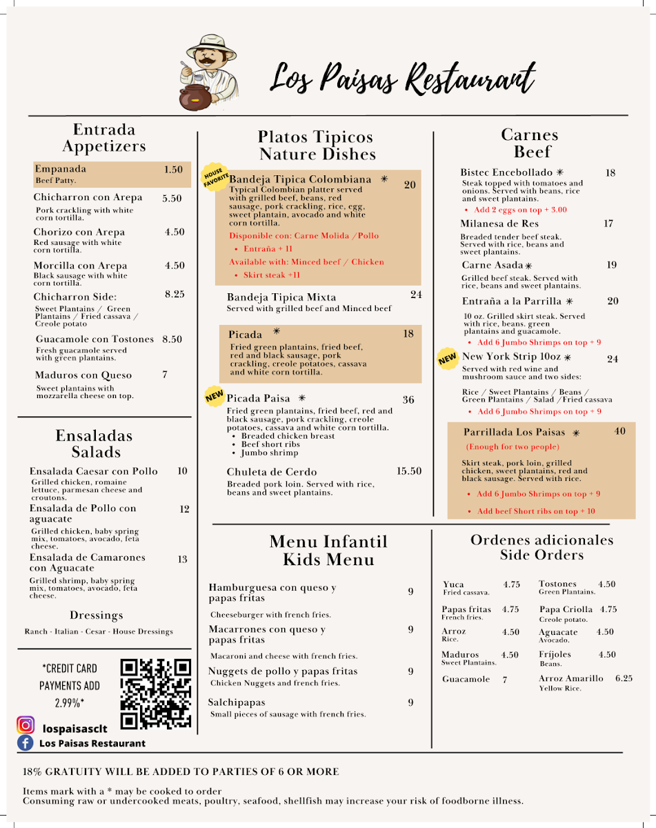 Menu Los Paisas Restaurant-1