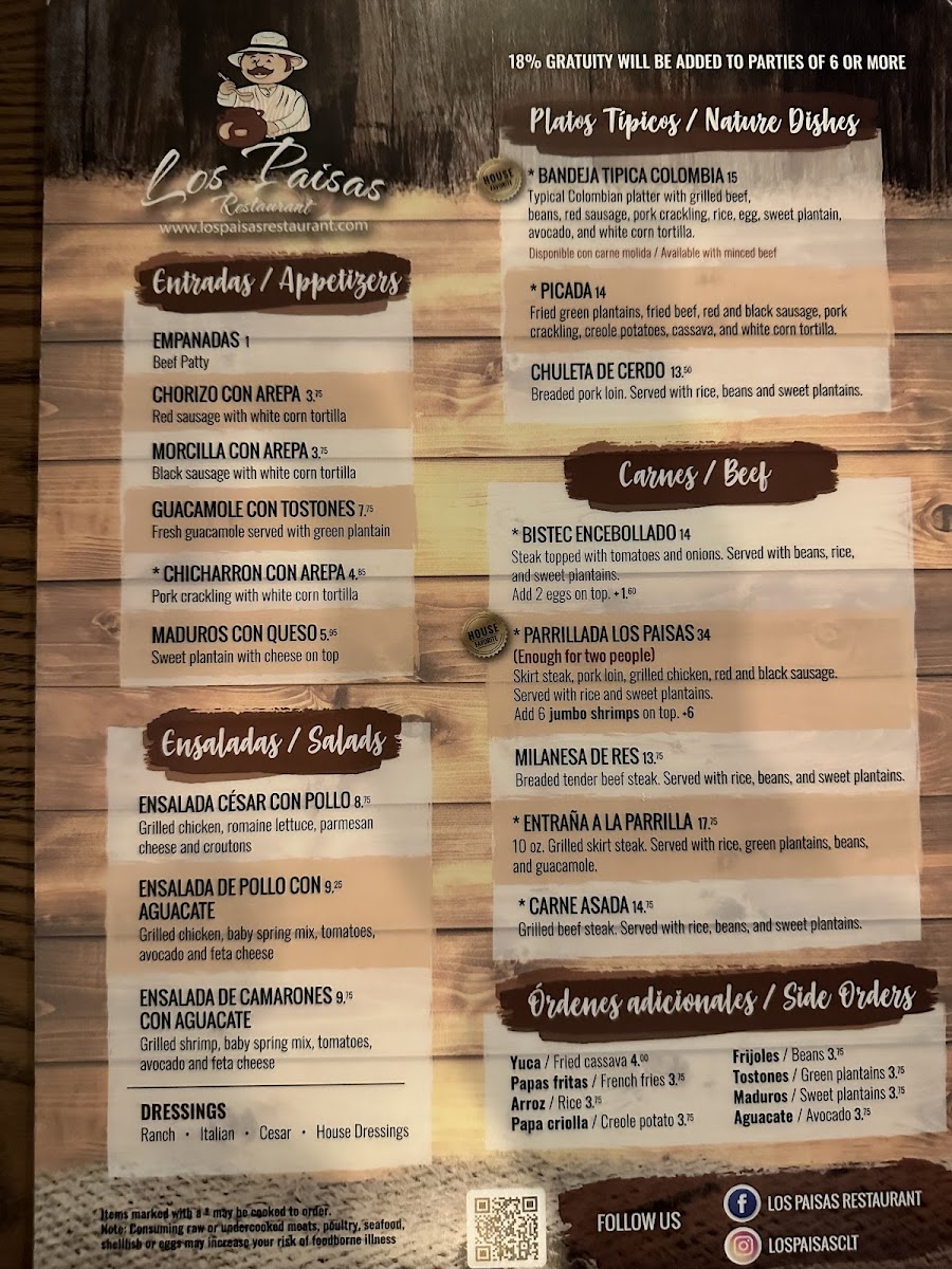 Menu Los Paisas Restaurant-9