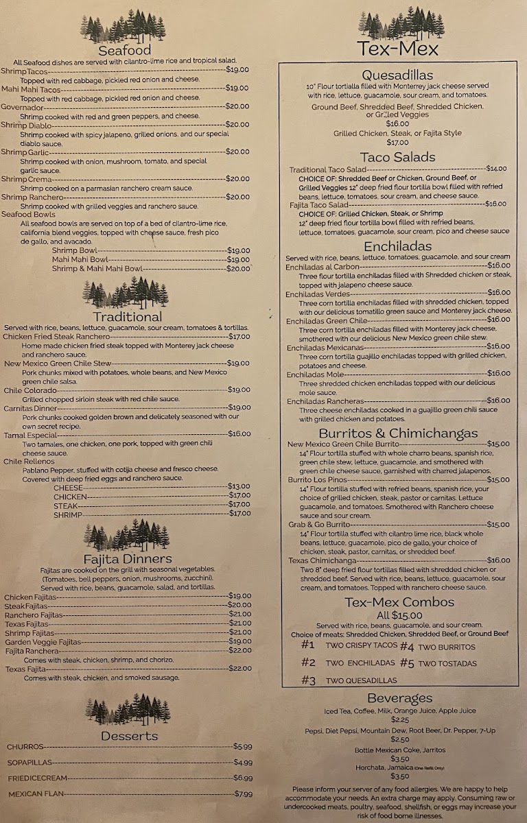 Menu Los Pinos Mexican Restaurant-7
