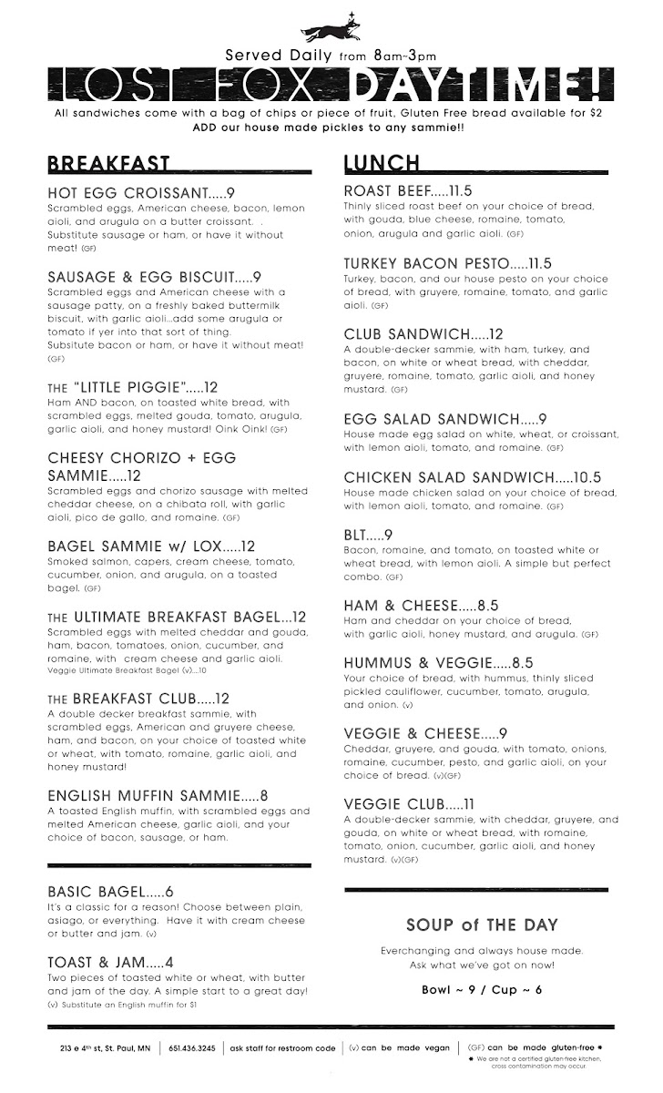 Menu Lost Fox-1