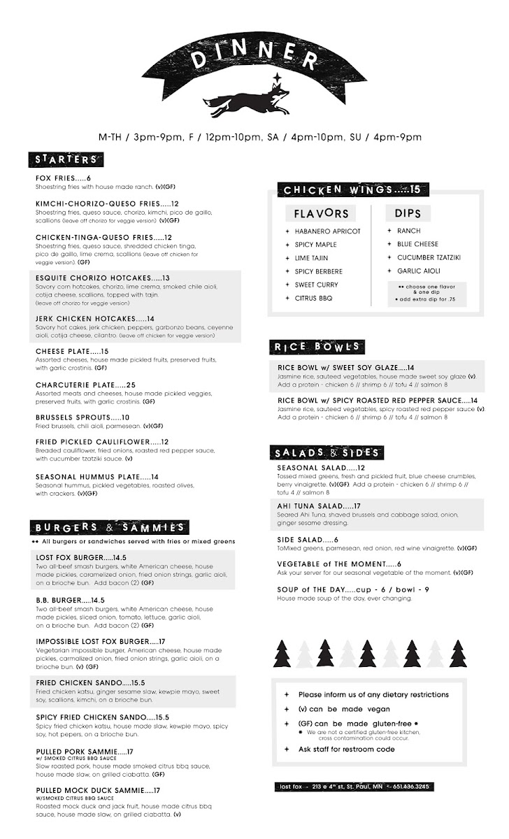 Menu Lost Fox-2