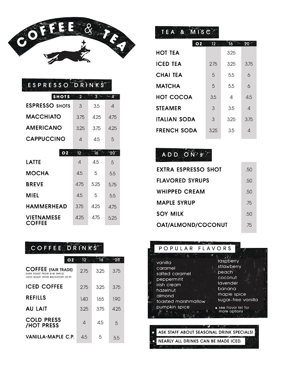 Menu Lost Fox-5