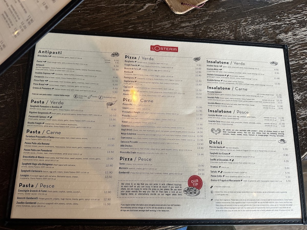 Menu L'osteria Southampton-2