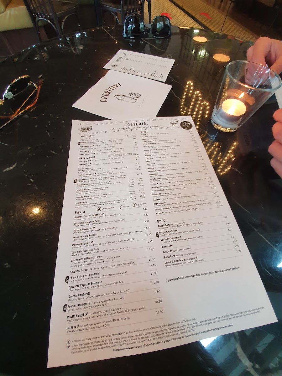 Menu L'osteria Southampton-7