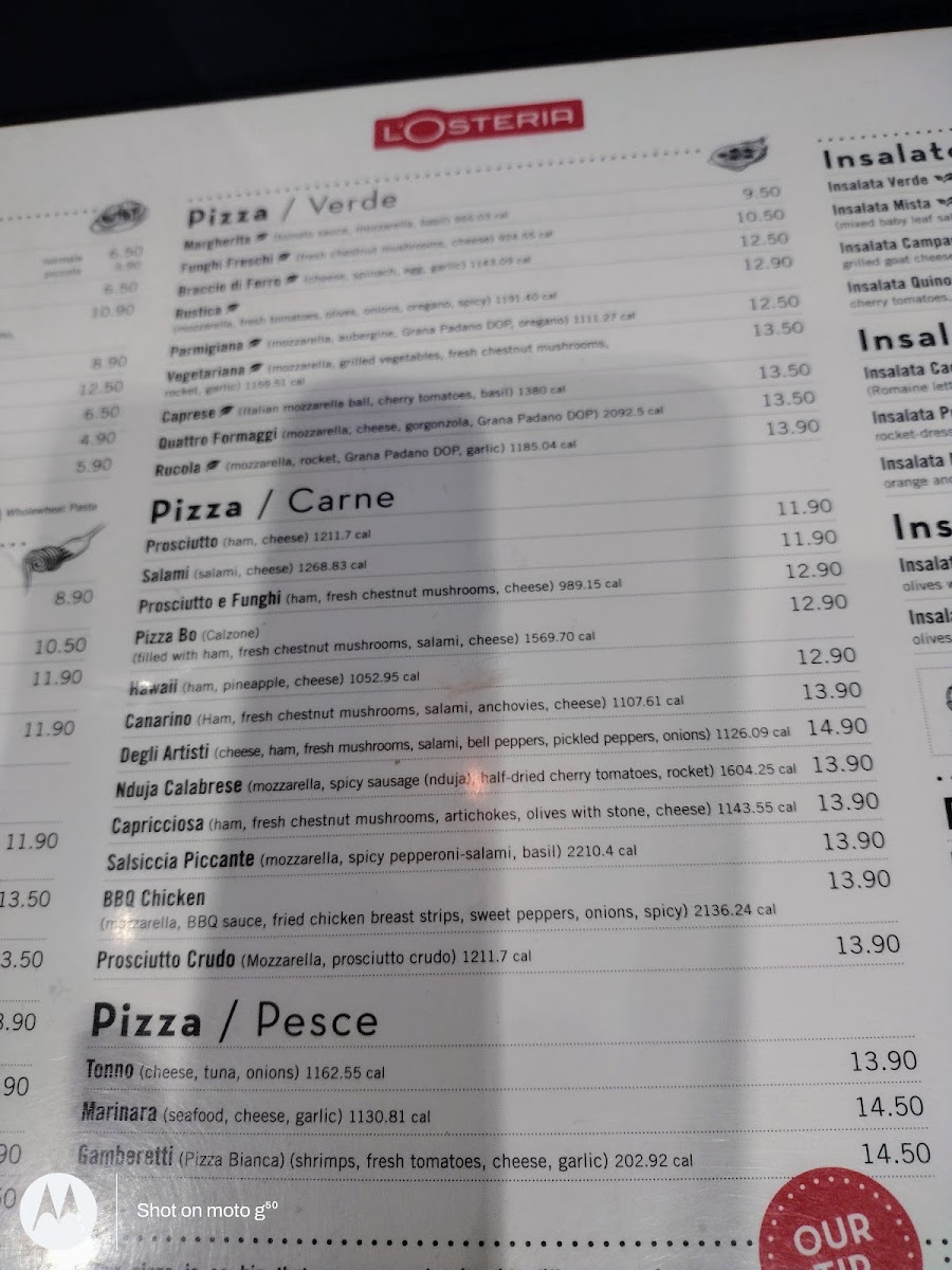 Menu L'osteria Southampton-8